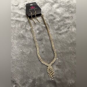 Gold-Toned Necklace & Earring Set